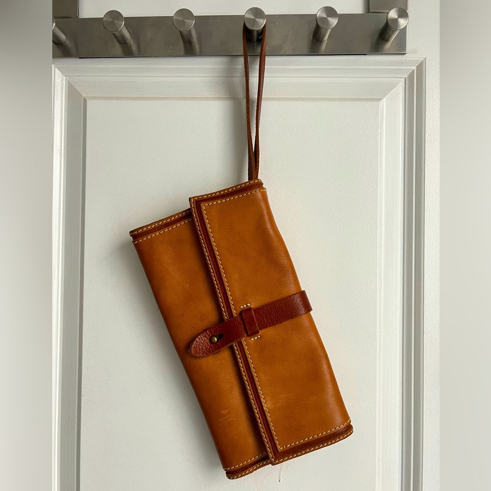 Madewell Tan/Brown Leather Wristlet Clutch